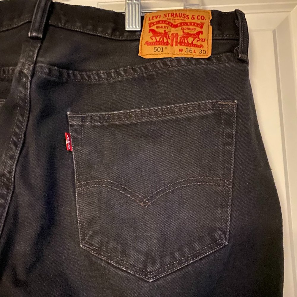NWOT Levi’s 501 ORIGINAL FIT MEN'S JEANS BLACK SIZE W36 L30